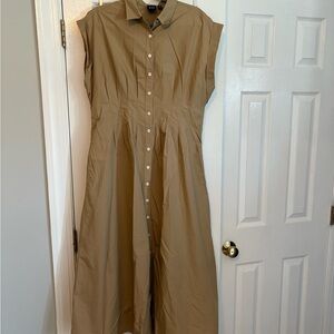 GAP Beige Midi Dress with Buttons